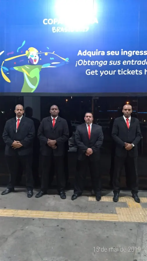Equipe uniformizada da MIB Service em operação de evento esportivo internacional